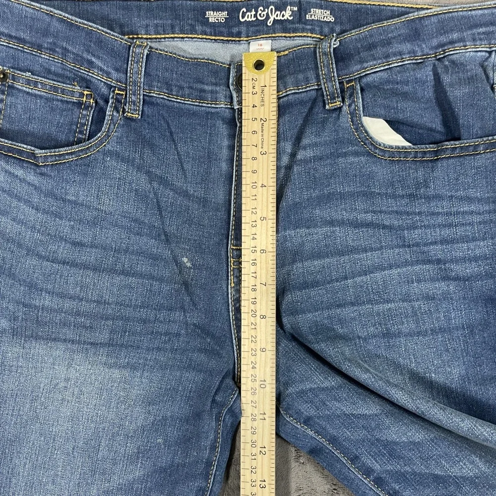 Cat‎ & Jack Straight Recto Jeans 16 Blue Denim Stretch